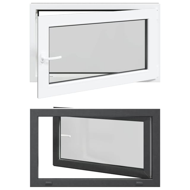 vidaXL Kellerfenster RISOR Anthrazit 100 x 70 cm PVC und Glas 42047294