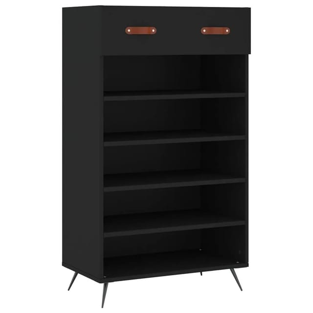 vidaXL Schuhschrank Schwarz 60x35x105 cm Holzwerkstoff 829581