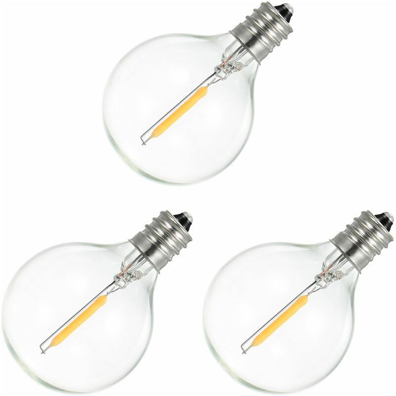 Vurahome - 3er-pack Dc3v 0,1w E12 G40 Warmweiße Ersatzbirnen (nur Für Solar G40 Lichterkette Lt084)