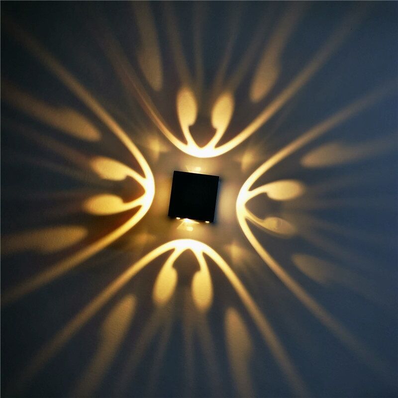 Einzel-doppelkopf-wandleuchte Flur Wanddekoration Led-lampe Nachttischlampe Schlafzimmer Aluminiumlampe Kreative Innenleuchte Oberflächenmontierte 3-w-vierseiten-schmetterlingswandleuchte