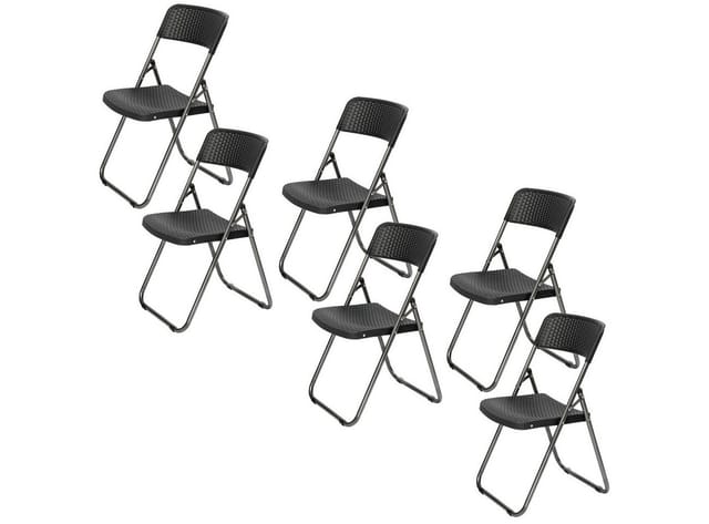 Sekey Rattan Gartenstuhl Klappbar bis 200KG 6er Set