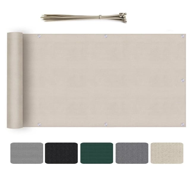 Sekey Balkonsichtschutz HDPE Leicht Transparent UV Schutz 75x300cm Taupe