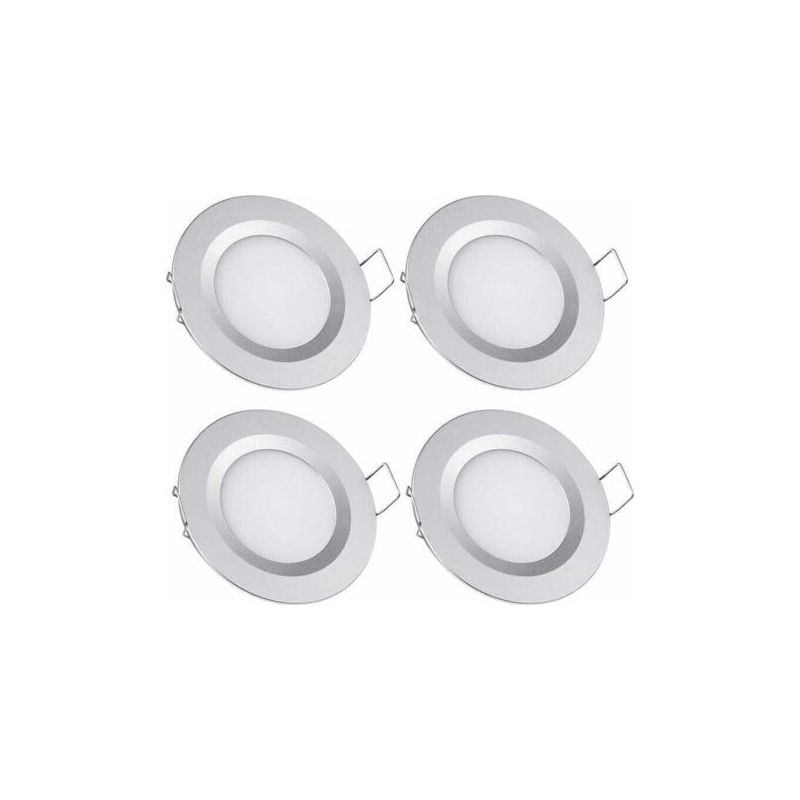Vurahome - Set Mit 4 Einbau-led-spots (12 V) – 58-65 Mm Einbauöffnung – 3 W, 3200 K Warmweiß – Ultradünnes Aluminium Für Wohnmobile Und Boote