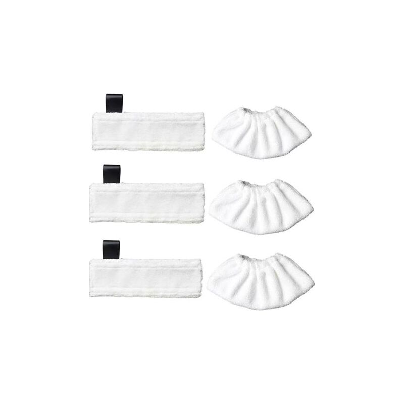 Vurahome - Kompatibel Mit Kärcher Black Label Dampfmopp-zubehör Und Dem Kärcher Magic Floor Mop Sc Series Dampfmopp (3 Black Label + 3 Dünne Dampfbezüge)