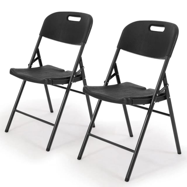 Sekey Klappstuhl bis 150KG Schwarz Holzoptik 2er Set