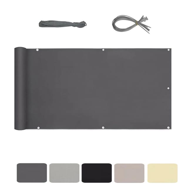 Sekey Balkonsichtschutz Polyester Blickdichte Windschutz Reißfest Anthrazit 120x400cm