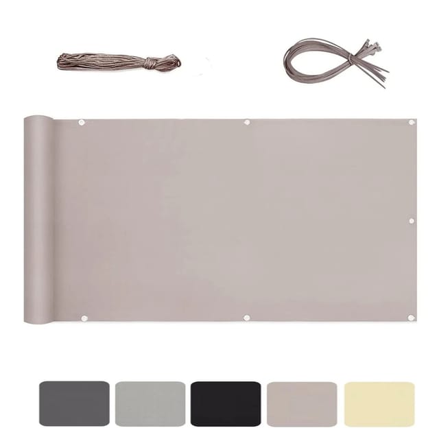 Sekey Balkonsichtschutz Polyester Blickdichte Windschutz Reißfest Taupe 90x400cm