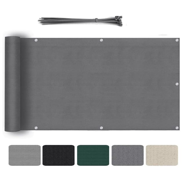 Sekey Balkonsichtschutz HDPE Leicht Transparent UV Schutz 120x300cm Anthrazit