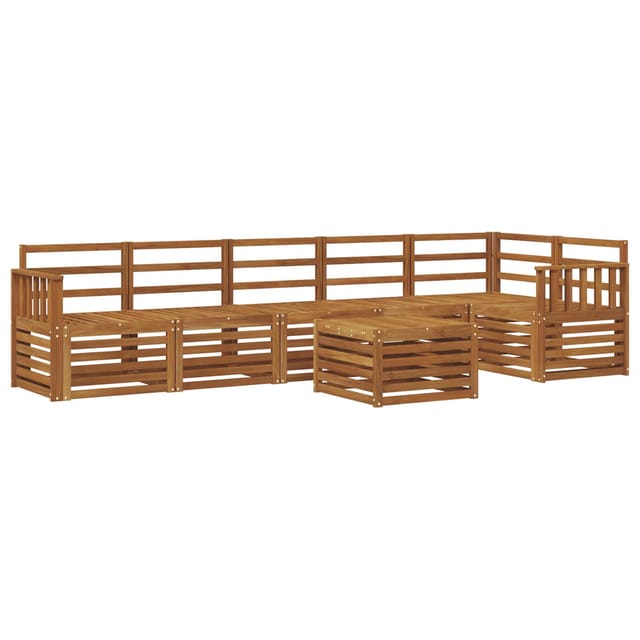 vidaXL Ecksofa Set 7-Tlg Natur Massivholz Akazie 3374919