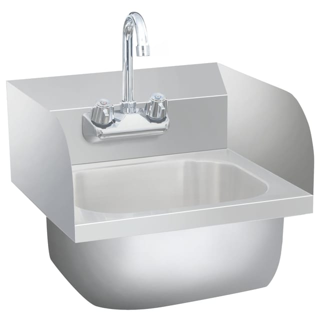vidaXL Gastro-Handwaschbecken mit Wasserhahn Edelstahl 51115