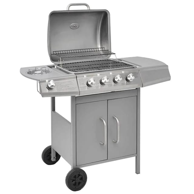 vidaXL Gasgrill Flammen Silbern 41902
