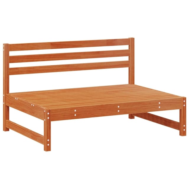 vidaXL Garten Mittelssofa Massives Kiefernholz Wachsbraun 865606