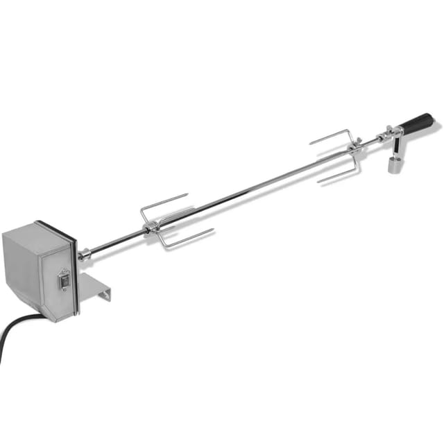 vidaXL Grill Rotisseriespieß mit Professionellem Motor Stahl 1200 mm 42245