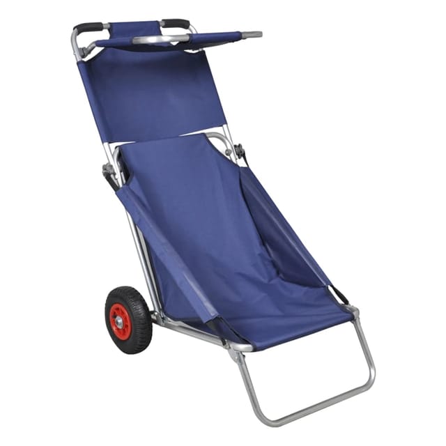 vidaXL Strandwagen mit Rädern Tragbar Klappbar Blau 90446