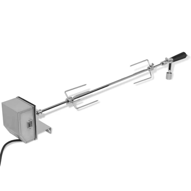 vidaXL BBQ Rotisserie-Drehspieß mit Professionellem Motor Stahl 900 mm 42244