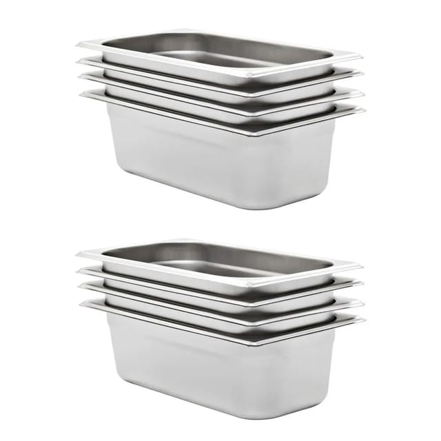 vidaXL Gastronormbehälter 8 Stk GN 1/3 100 mm Edelstahl 50895
