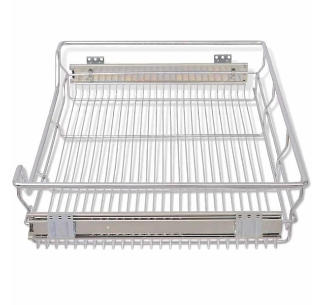 vidaXL Einbauschublade Korbauszug 2 Stk Silbern 800 mm 50482