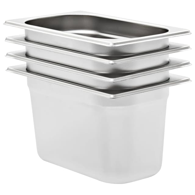 vidaXL Gastronormbehälter 4 Stk GN 1/4 150 mm Edelstahl 50903