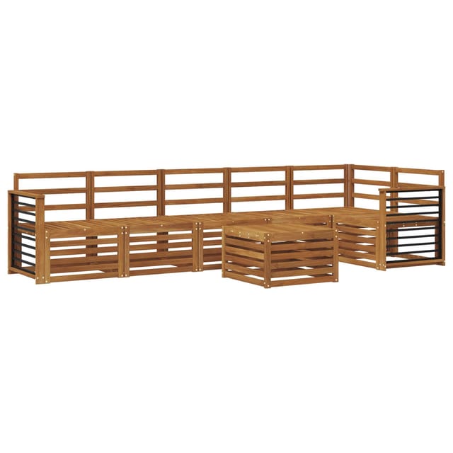 vidaXL Ecksofa Set 7-Tlg Natur Massivholz Akazie 3374939