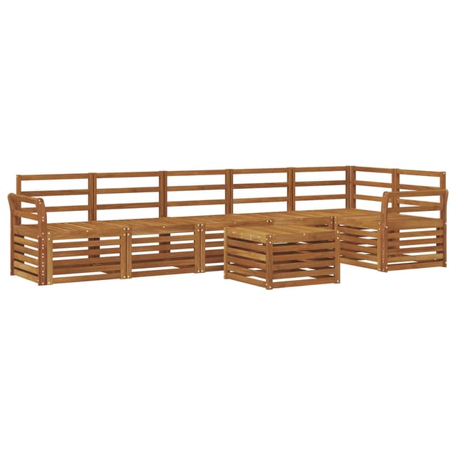 vidaXL Ecksofa Set 7-Tlg Natur Massivholz Akazie 3374929
