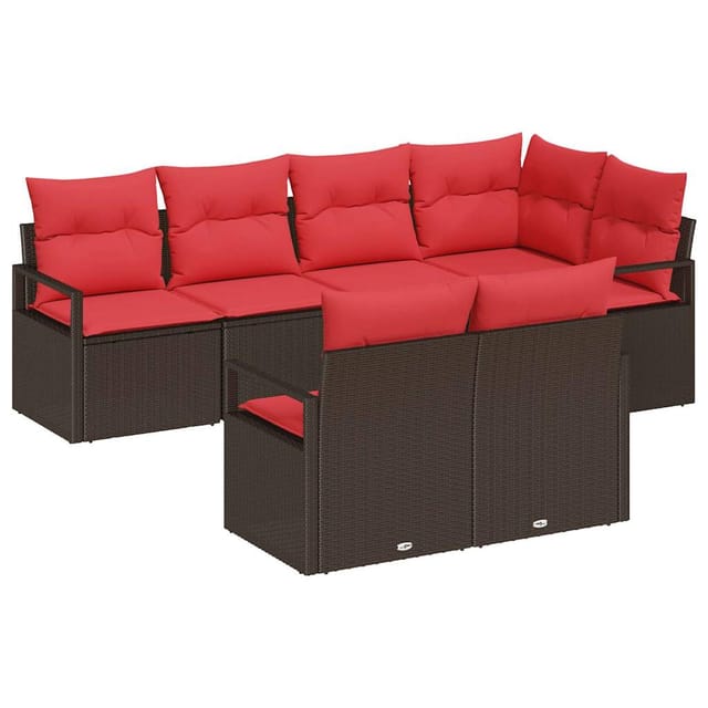 vidaXL Sofa Set 7-Tlg Braun Poly-Rattan 3346424