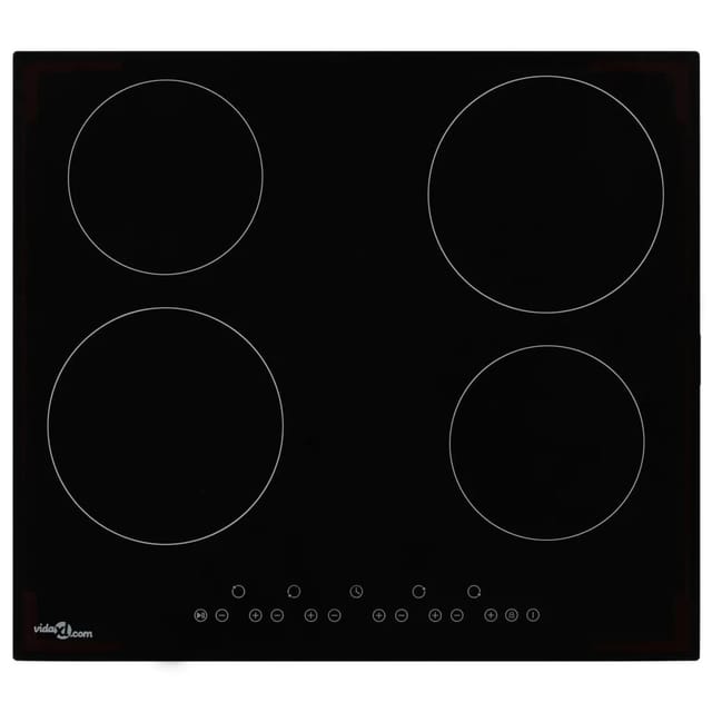 vidaXL Glaskeramik-Kochfeld mit 4 Platten Touch Control 6000 W 50784