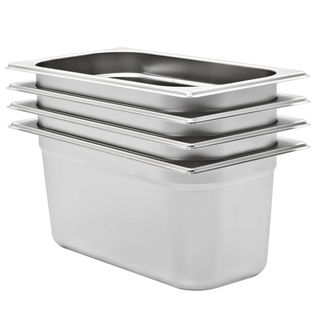 vidaXL Gastronormbehälter 4 Stk GN 1/3 150 mm Edelstahl 50896