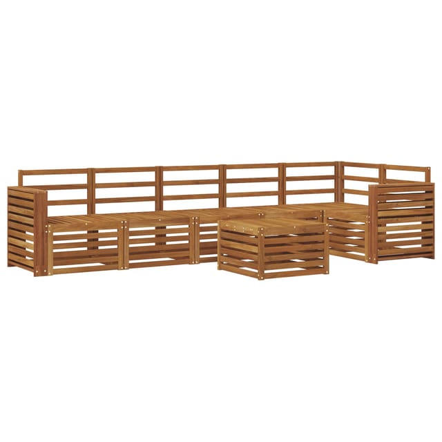 vidaXL Ecksofa Set 7-Tlg Natur Massivholz Akazie 3374934