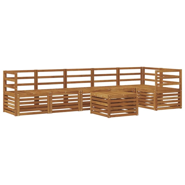 vidaXL Ecksofa Set 7-Tlg Natur Massivholz Akazie 3374909