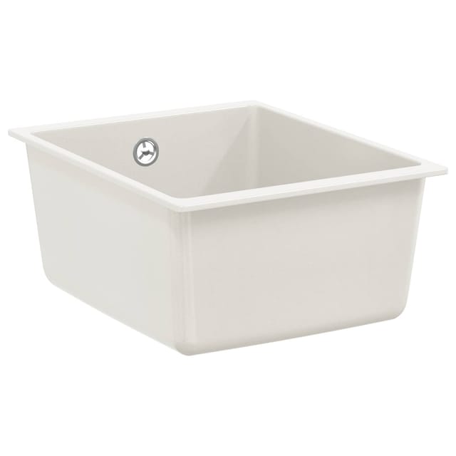 vidaXL Waschbecken Weiß 370 x 460 mm 80% Quarz und 20% Harz 42028419