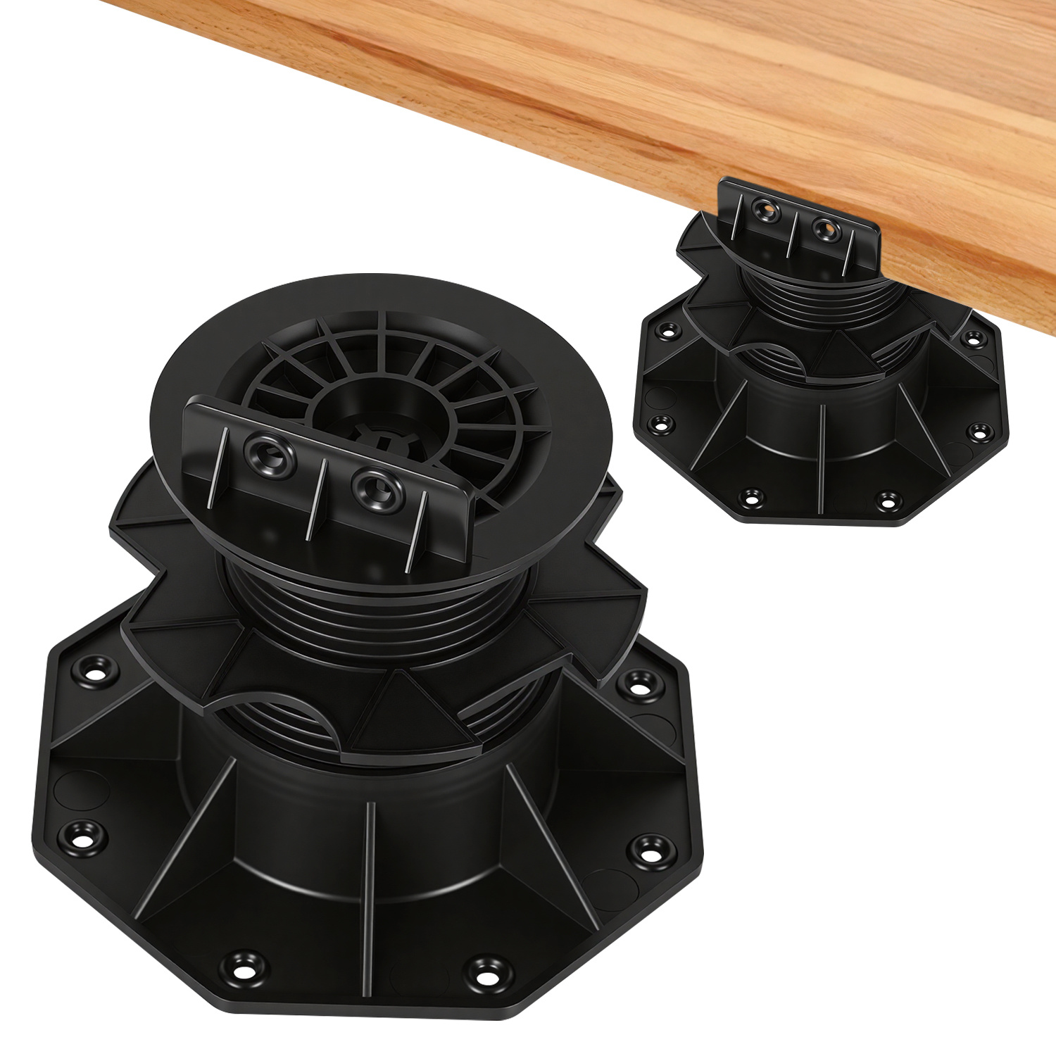 Randaco Soporte Regulable Para Terraza Madera Composite 75-145 Mm Superficie Mate 0-5% Pendiente 50 Piezas