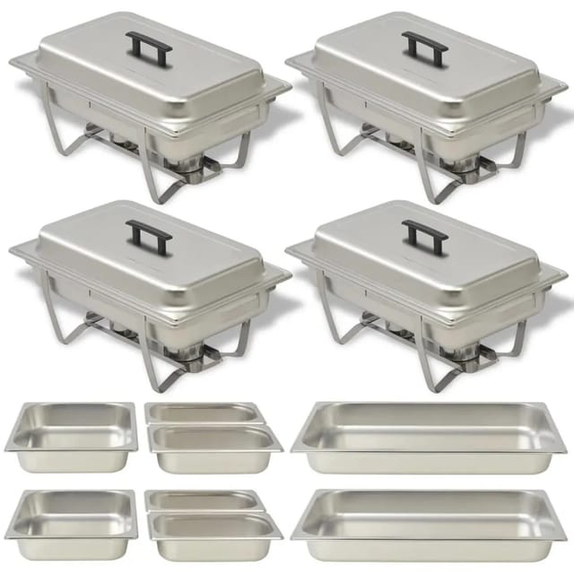 vidaXL Chafing Dish Set 4 Tlg Edelstahl 50530