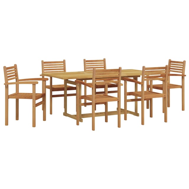 vidaXL Garten Essgruppe 7-Tlg Braun Massivholz Teak 3375778