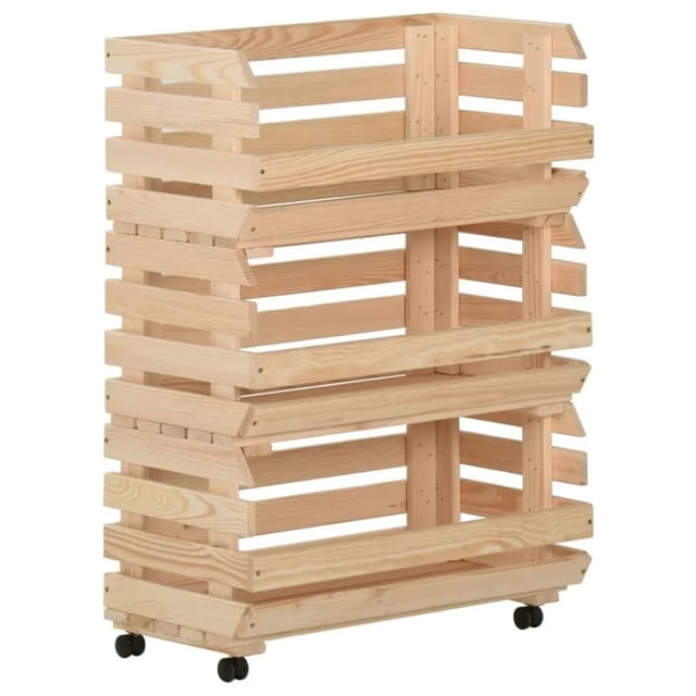 vidaXL Gemüsewagen 57x30x80 cm Massivholz Kiefer 327326