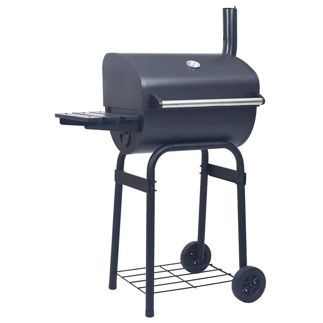 vidaXL Holzkohlegrill Smoker mit Unterer Ablage Schwarz 46649