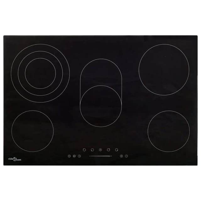 vidaXL Glaskeramik-Kochfeld mit 5 Platten Touch Control 90cm cm 8500 W 51441