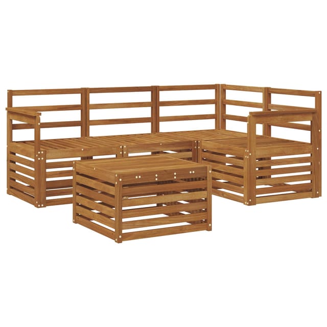 vidaXL Outdoor-Sofagarnitur 5-Tlg Natur Massivholz Akazie 3374754