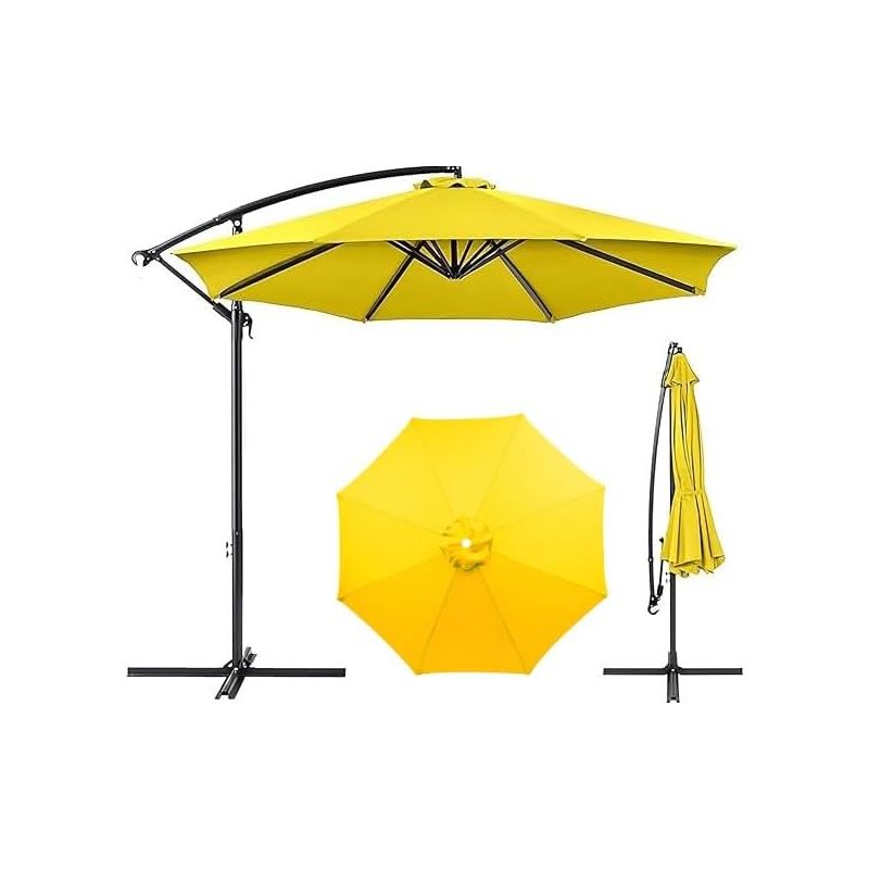 Ersatz-sonnenschirmbezug, 7ft/9ft/10ft Gartenabdeckung, Waschbarer Terrassenüberdachung (rot, 9ft 8 Rippen) (gelb, 7ft 8 Rippen)