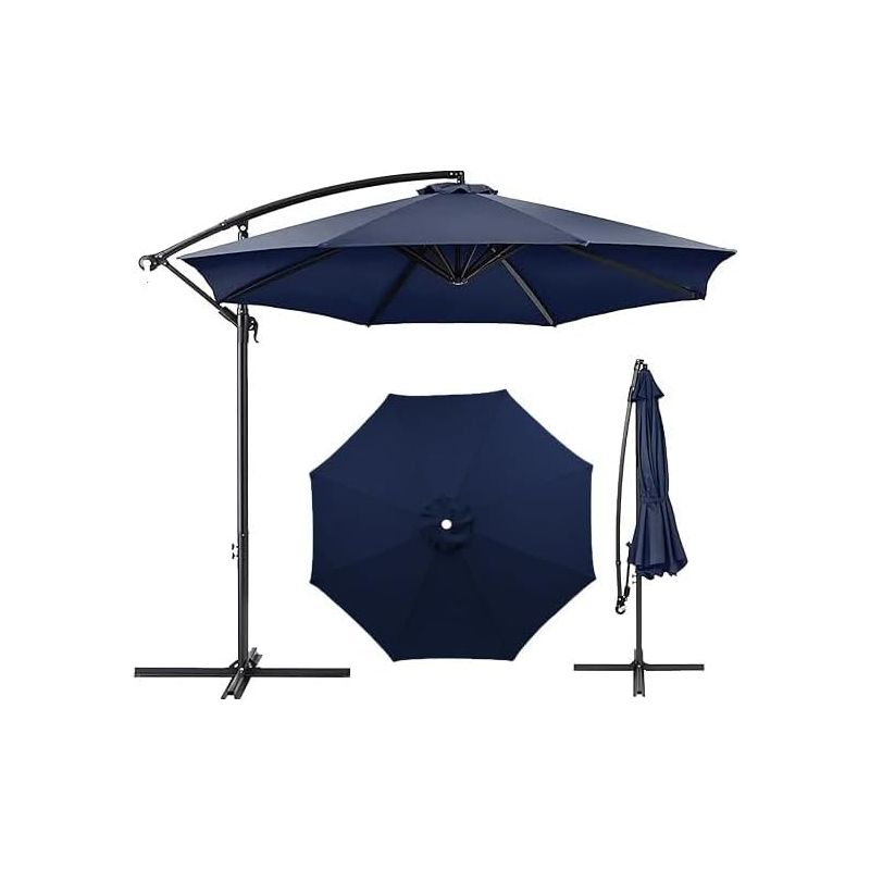 Ersatz-sonnenschirmbezug, 7ft/9ft/10ft Gartenabdeckung, Waschbarer Terrassenüberdachung (rot, 9ft 8 Rippen) (marineblau, 9ft 8 Rippen)