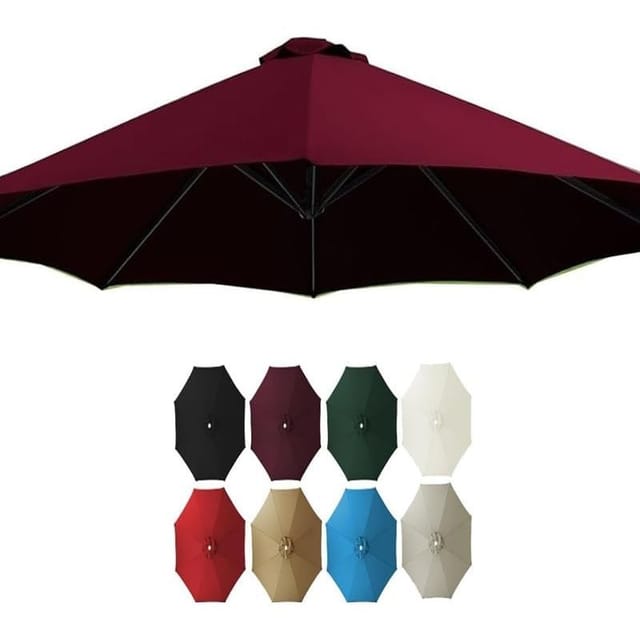Schirmtuch 6,5 Fuß 9 Fuß 10 Fuß Ersatzdach, 8 Streben Marktabdeckung, Runder Terrassenschirm Uv-schutz (rot, 200 Cm/6,8 Streben) (schwarz, 200 Cm/6,5 Fuß 8 Streben)
