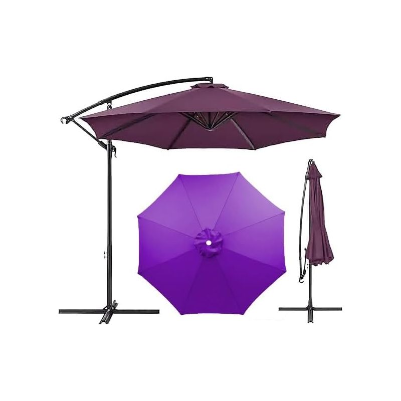 Ersatz-sonnenschirmbezug, 7ft/9ft/10ft Gartenabdeckung, Waschbarer Terrassenüberdachung (rot, 9ft 8 Rippen) (lila, 9ft 8 Rippen)