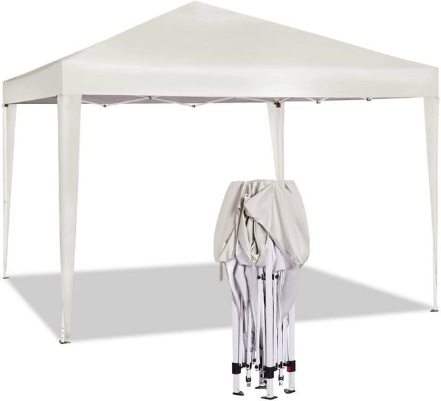 WOLTU Pavillon Pop-Up Wasserdichter Sonnenschutz 3 x 3 m Beige