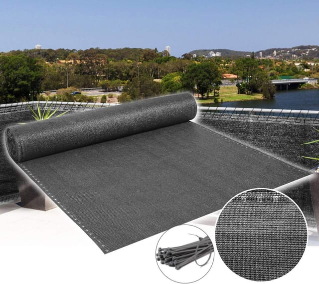 WOLTU Zaunblende Schattiernetz Sichtschutz Mit Kabelbinder Anthrazit 120x1500cm