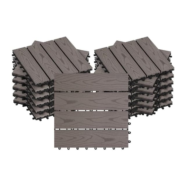 WOLTU WPC Terrassenfliesen Holzoptik 22 Stück/2 m² Coffee