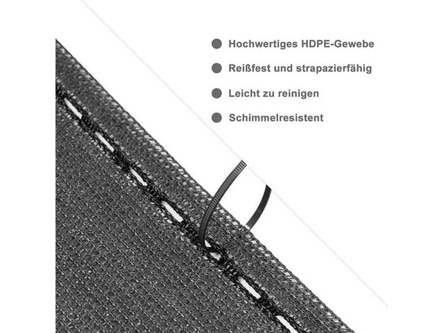 WOLTU Zaunblende Schattiernetz Sichtschutz Mit Kabelbinder Anthrazit 180x600cm