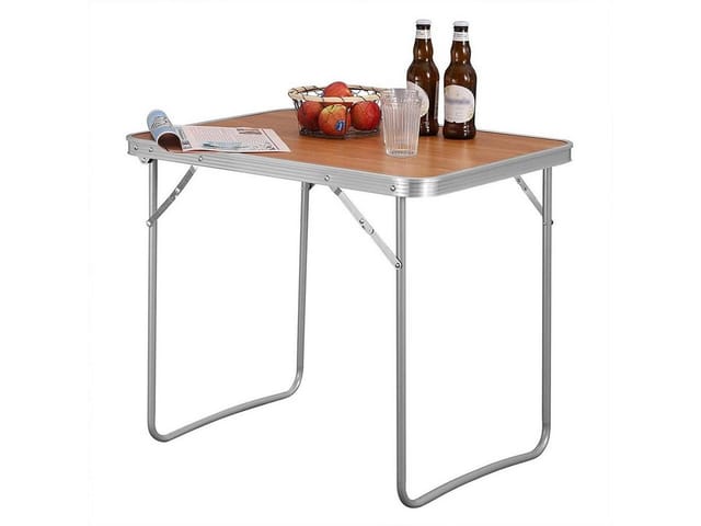 WOLTU Campingtisch Klapptisch mit Griff Zusammenklappbar Alu Eiche