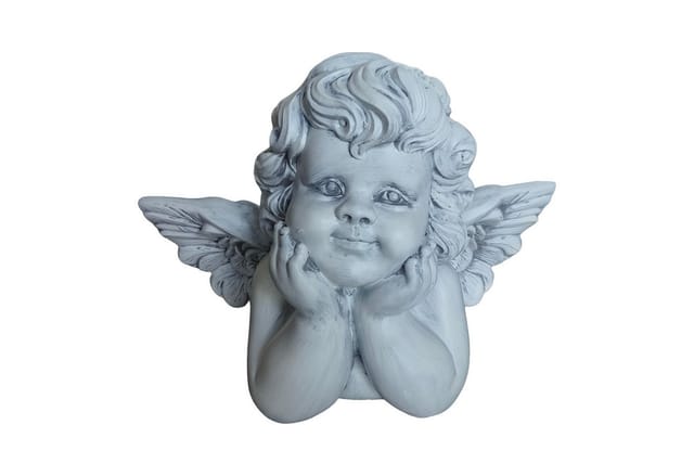 Relaxdays Grabengel Polyresin Grau Wetterfest Frostfest 31 cm x 40 cm x 22 cm