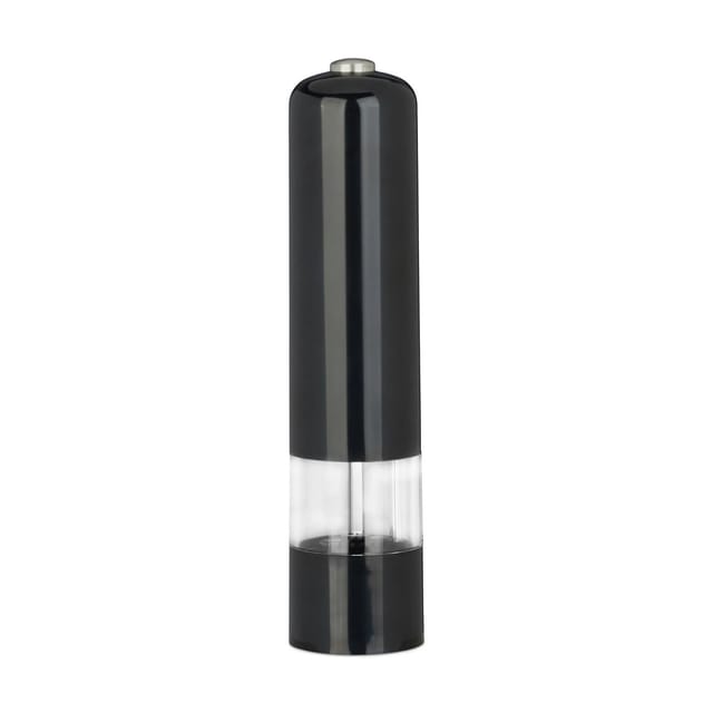 Relaxdays Pfeffermühle 2er Set Kunststoff Keramik Schwarz Weiß Elektrisch Verstellbar LED 23 cm x 5 cm x 5 cm