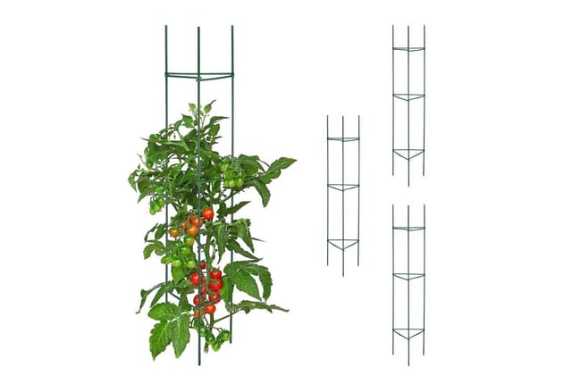 Relaxdays Rankhilfe 4er Set Stahl Kunststoff Grün Höhenverstellbar 150 cm x 32 cm x 32 cm 440 g
