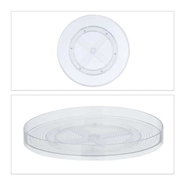 Relaxdays Drehteller Kunststoff Transparent Leichtläufig 4 cm x 30 cm 0,42 kg